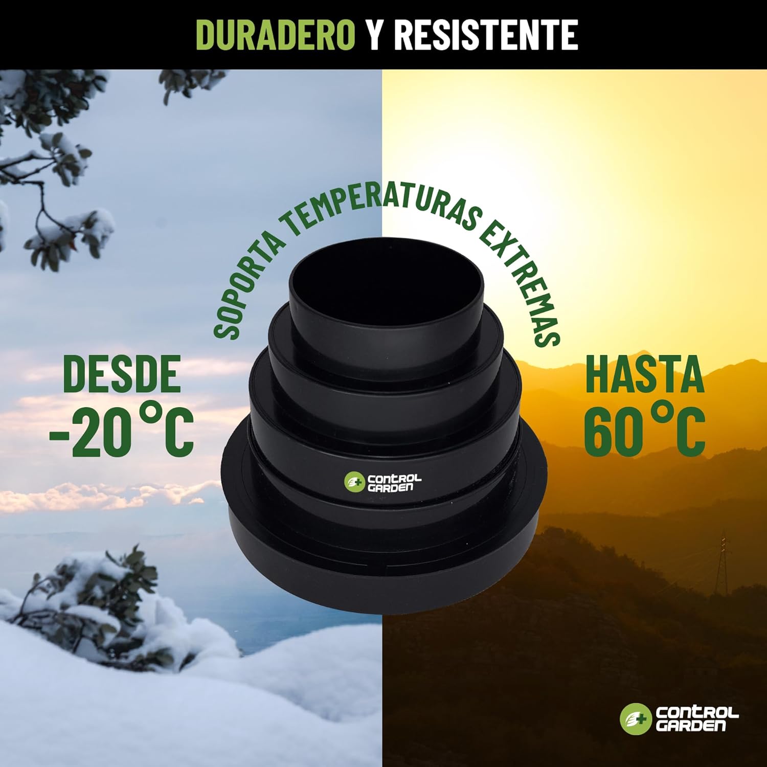 Reductor negro universal para sistemas de ventilación de Control Garden · foto 6