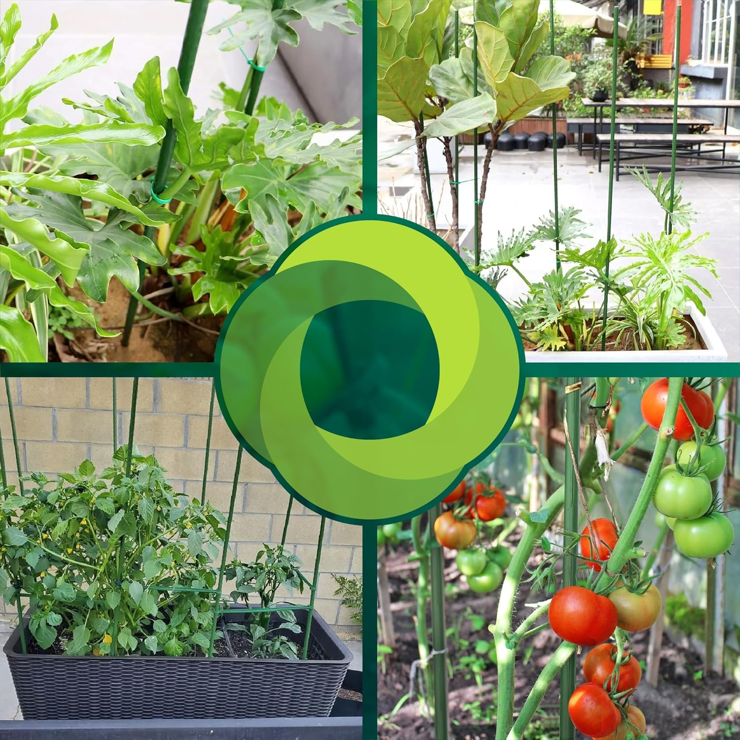 Tutores de acero recubiertos de PVC de 90 cm en pack de 10 para jardinería · foto 6