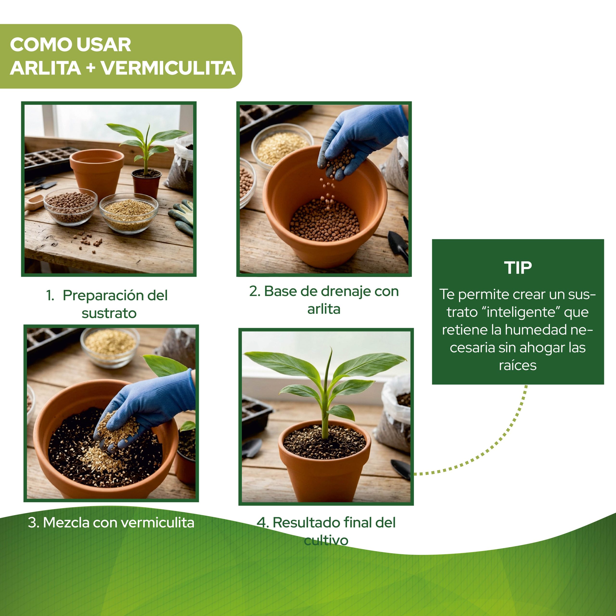 Pack de sustrato Arlita y Vermiculita 3L para jardinería · foto 7