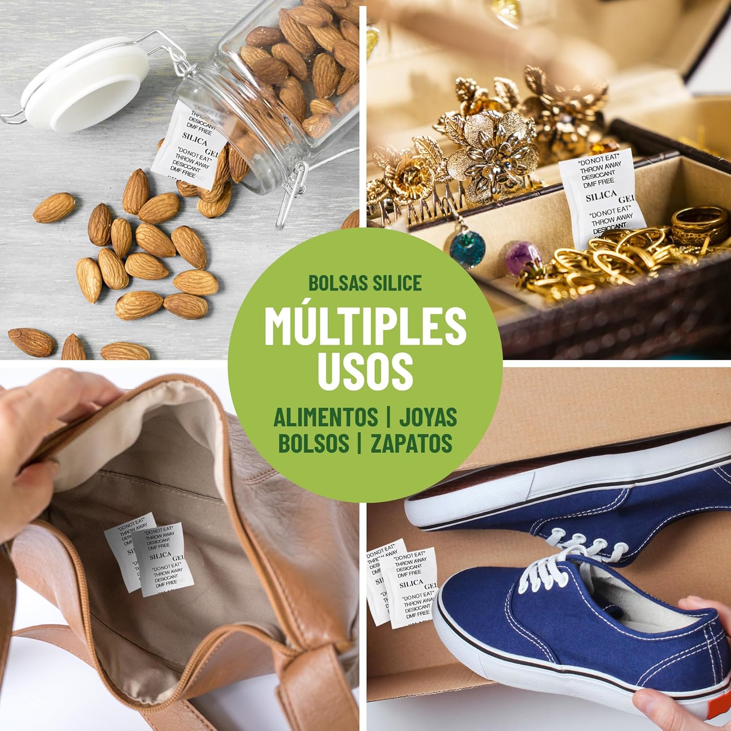 Pack de 50 bolsas de gel de sílice antihumedad de 1 gramo · foto 3