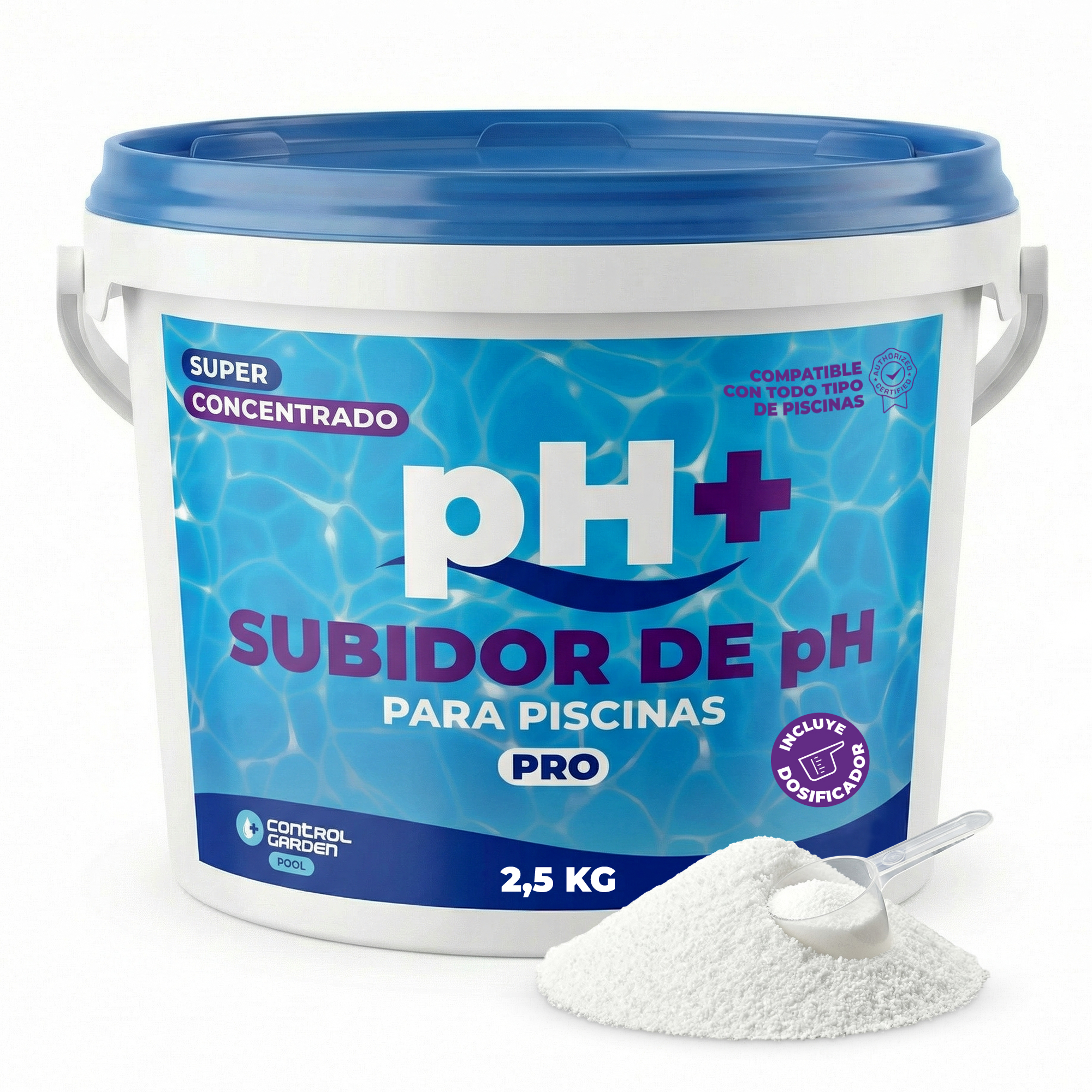 Granulés pH+ Solides pour Piscines 2,5 kg · Pack 1 pc