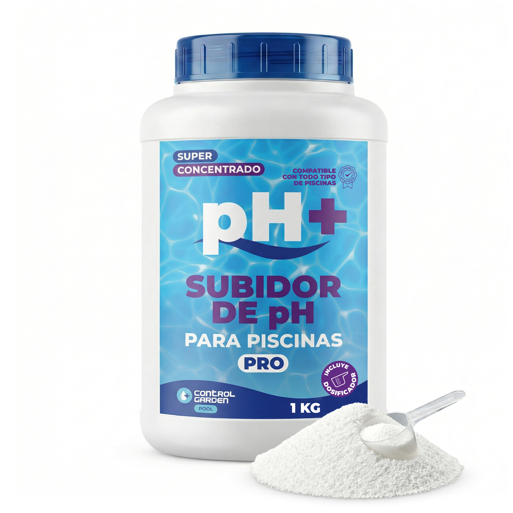 Additif Granulaire pour Piscines pH+ 1 kg · Amélioration Solide du pH