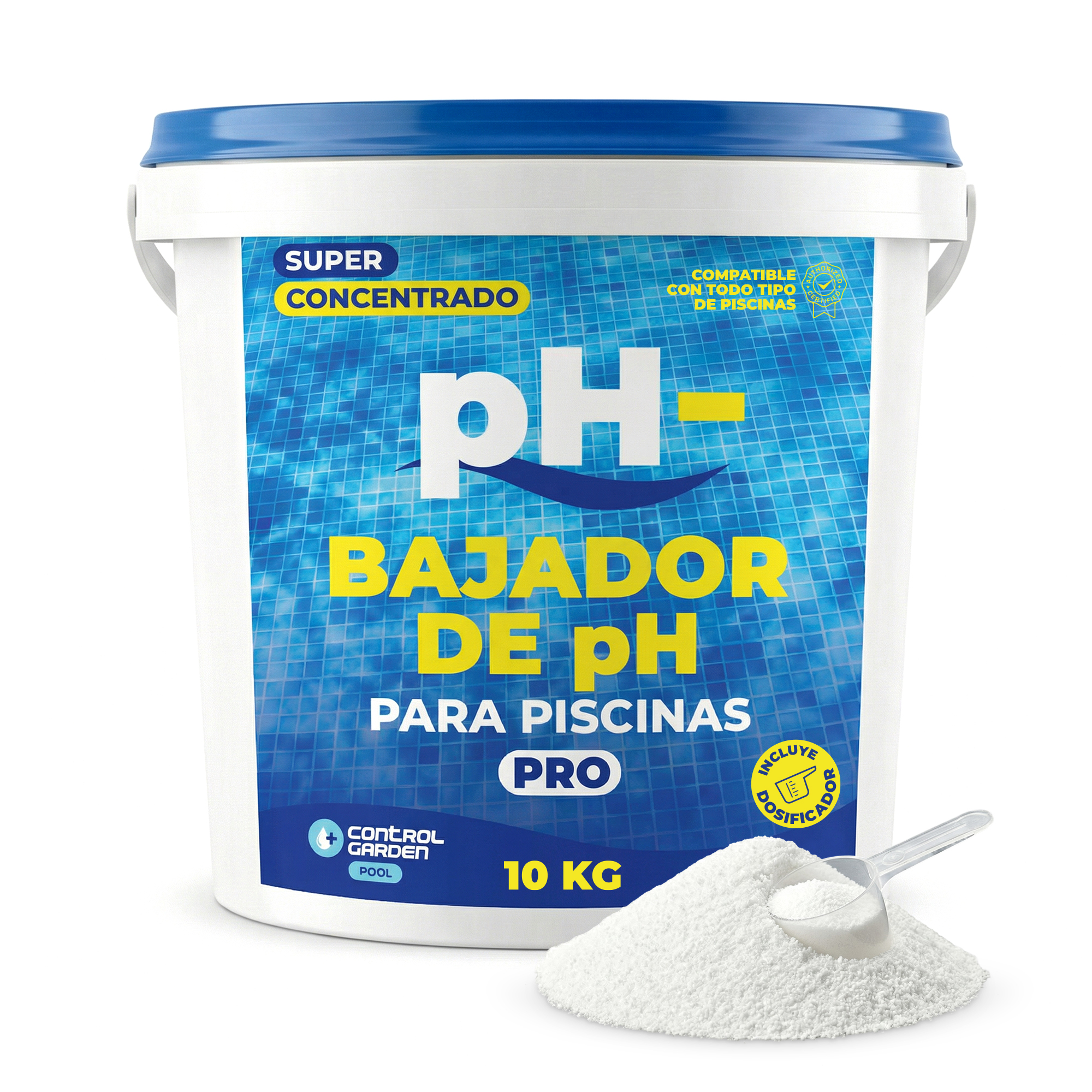 Réducteur de pH pour Piscines 10 kg · Solide · Pack 1 unité