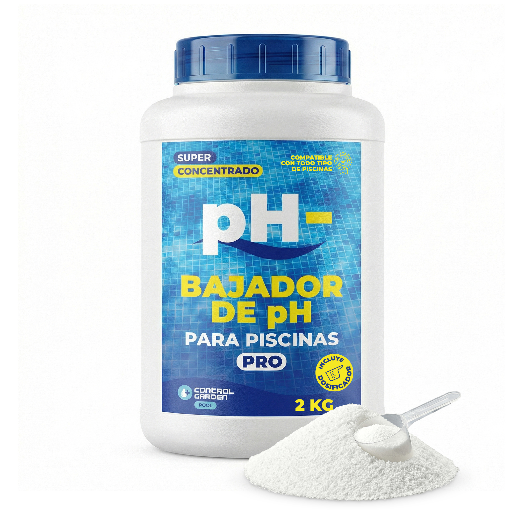 Réducteur de pH pour piscines 2 kg · Solide · Pack 1 unité