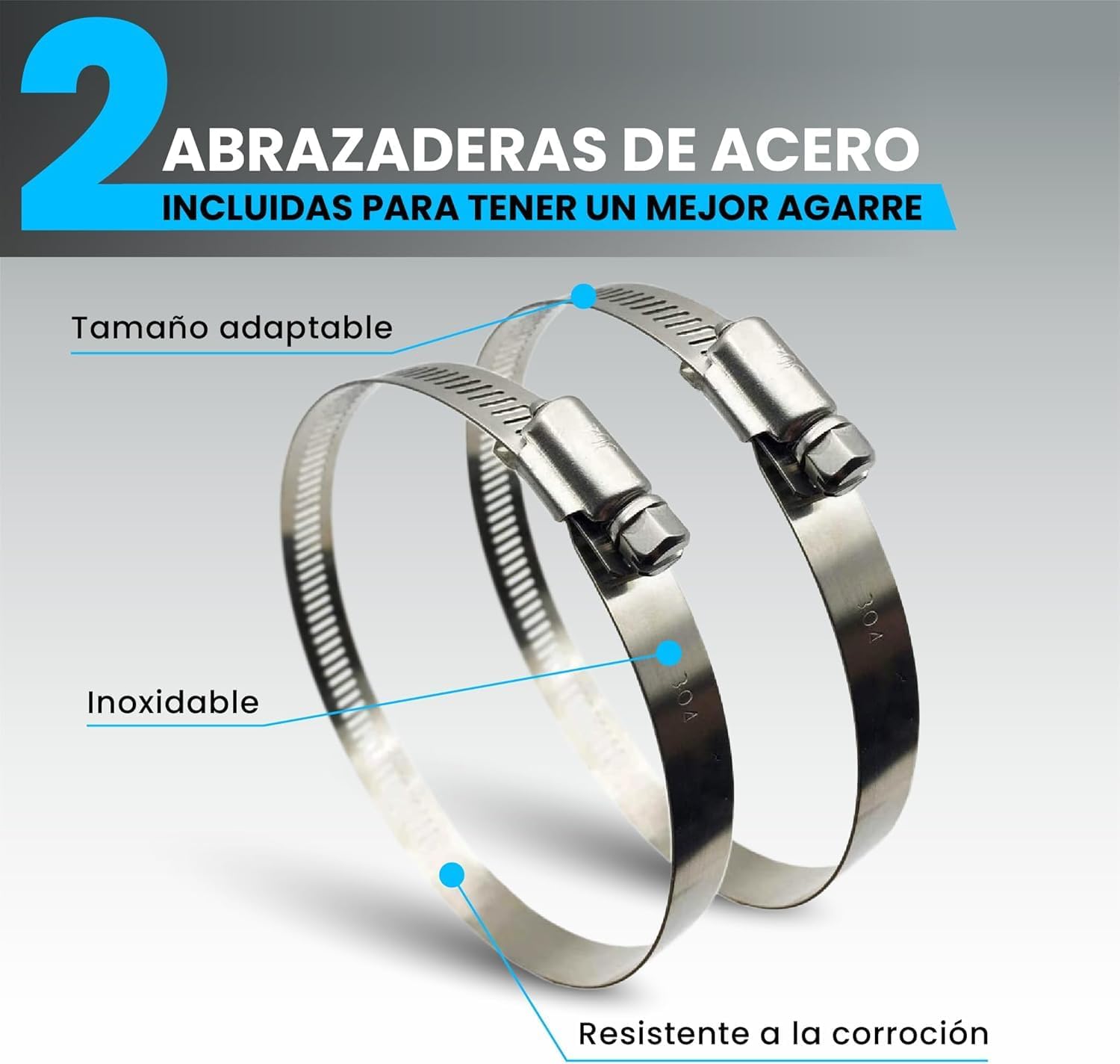 Conducto de aire flexible de aluminio negro de 5 metros y 102 mm de diámetro con abrazaderas. · foto 4