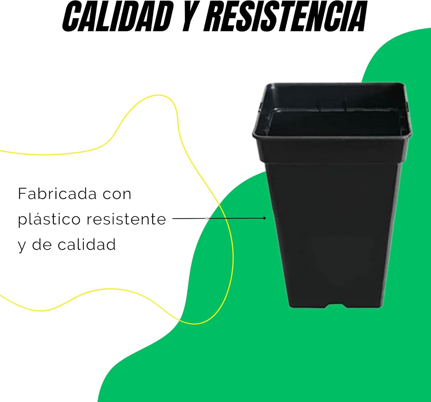Pack de macetas de plástico de 14L para cultivo de plantas. · foto 3